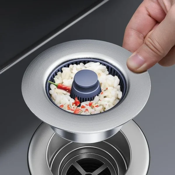 ZEXEF 3-in-1 Pop Up Sink Filter ABS Kitchen Sink Strainer Drain Basket Stopping Blockage Bouncing Core Leak-Proof Plug Cover - Image 4
