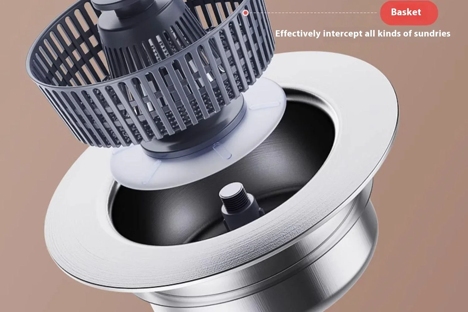 ZEXEF 3 in 1 Pop Up Sink Filter ABS Kitchen Sink Strainer Drain Basket Stopping Blockage Bouncing Core Leak-proof Plug Cover