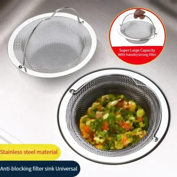 1/5 PCS Sink Strainer Kitchen Drain Strainer—Dish Drainer for Sink With Handle Metal Sink Strainer Floor Drain For Kitchen-kit - Image 6