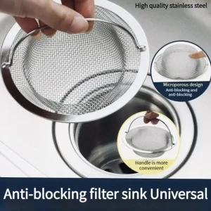 Metal Sink Strainer Set for Kitchen Drain with Handle—5Pieces