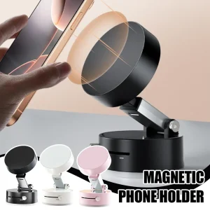 Double-Sided Suction Phone Holder with foldable magnetic design for hands-free use