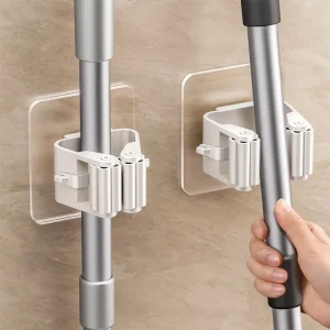 Adhesive Wall Hooks for Mop and Broom Storage