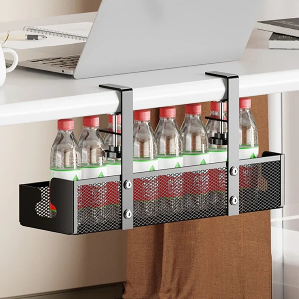 No Drilling Extendable Under Desk Cable Management Metal Cable Tray Under Desk With Clamp Retractable Power Strip Cord Holder - Image 2