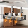 Under-Desk Cable Management Tray with Clamp and Cord Holder
