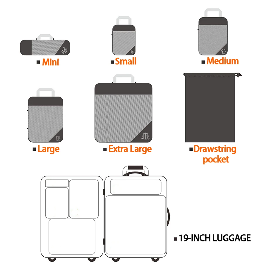 6PCS Travel Compressed Packing Cubes Storage Organizer Set With Shoe Bag Mesh Visual Luggage Portable Lightweight Suitcase Bag 6PCS Travel Compressed Packing Cubes Storage Organizer Set With Shoe Bag Mesh Visual Luggage Portable Lightweight Suitcase Bag