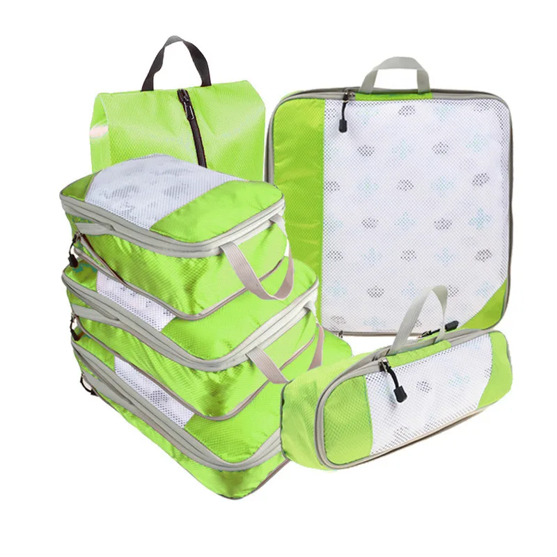 6PCS Travel Compressed Packing Cubes Storage Organizer Set With Shoe Bag Mesh Visual Luggage Portable Lightweight Suitcase Bag 6PCS Travel Compressed Packing Cubes Storage Organizer Set With Shoe Bag Mesh Visual Luggage Portable Lightweight Suitcase Bag