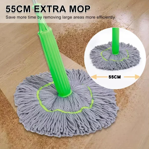 Dehydrated Mop, 2in1 Handheld Long Microfiber Floor Cleaner — Dry Mop for Kitchen Hardwood Restaurants - Image 4