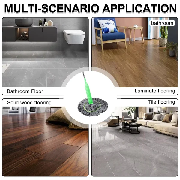 Dehydrated Mop, 2in1 Handheld Long Microfiber Floor Cleaner — Dry Mop for Kitchen Hardwood Restaurants - Image 6