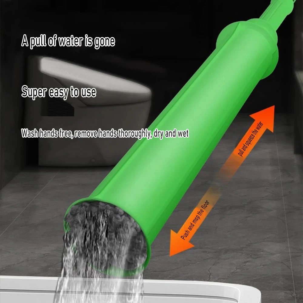 Dehydrated Mop 2in1 Handheld Long Microfiber Floor Mop Handle Cleaning Agent Wet and Dry Mop for Kitchen Hardwood Restaurants