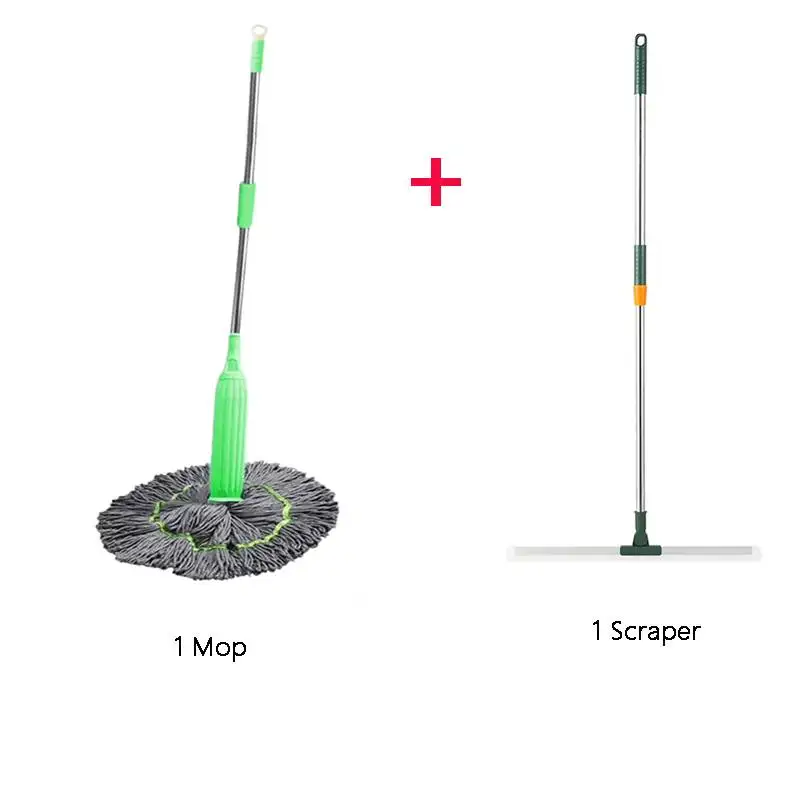 Dehydrated Mop 2in1 Handheld Long Microfiber Floor Mop Handle Cleaning Agent Wet and Dry Mop for Kitchen Hardwood Restaurants