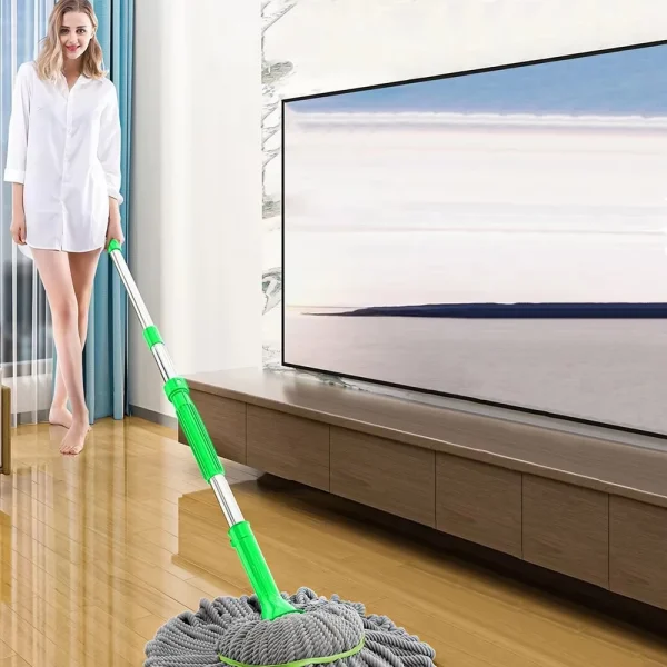 Dehydrated Mop, 2in1 Handheld Long Microfiber Floor Cleaner — Dry Mop for Kitchen Hardwood Restaurants - Image 5