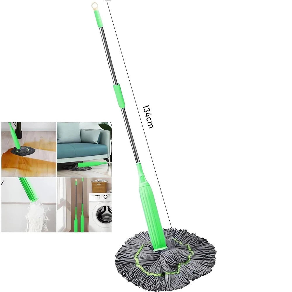 Dehydrated Mop 2in1 Handheld Long Microfiber Floor Mop Handle Cleaning Agent Wet and Dry Mop for Kitchen Hardwood Restaurants