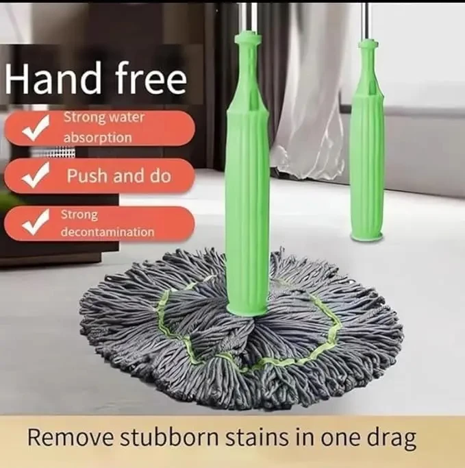 Dehydrated Mop 2in1 Handheld Long Microfiber Floor Mop Handle Cleaning Agent Wet and Dry Mop for Kitchen Hardwood Restaurants