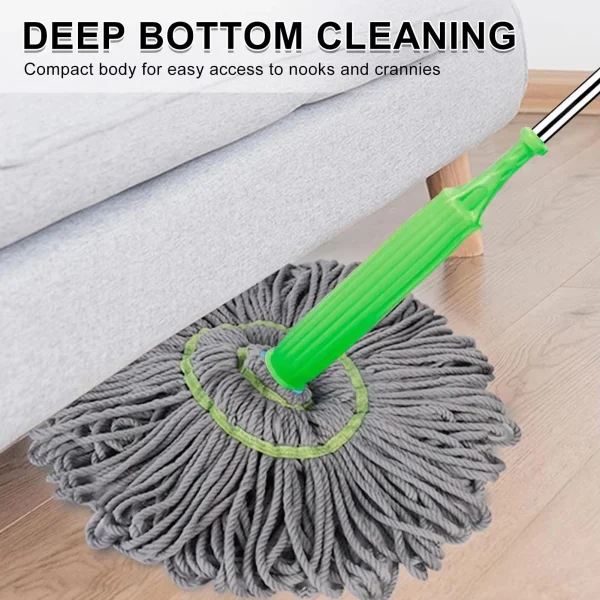 Dehydrated Mop, 2in1 Handheld Long Microfiber Floor Cleaner — Dry Mop for Kitchen Hardwood Restaurants - Image 2