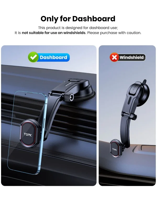 TOPK Car Phone Holder ,Gravity Stand for iPhone Xiaomi Samsung Car Mobile Support for Dashboard Windshield Air Vent Phone Mount - Image 5