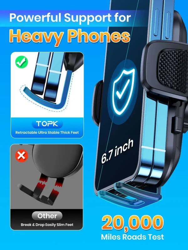 TOPK Car Phone Holder ,Gravity Stand for iPhone Xiaomi Samsung Car Mobile Support for Dashboard Windshield Air Vent Phone Mount - Image 4