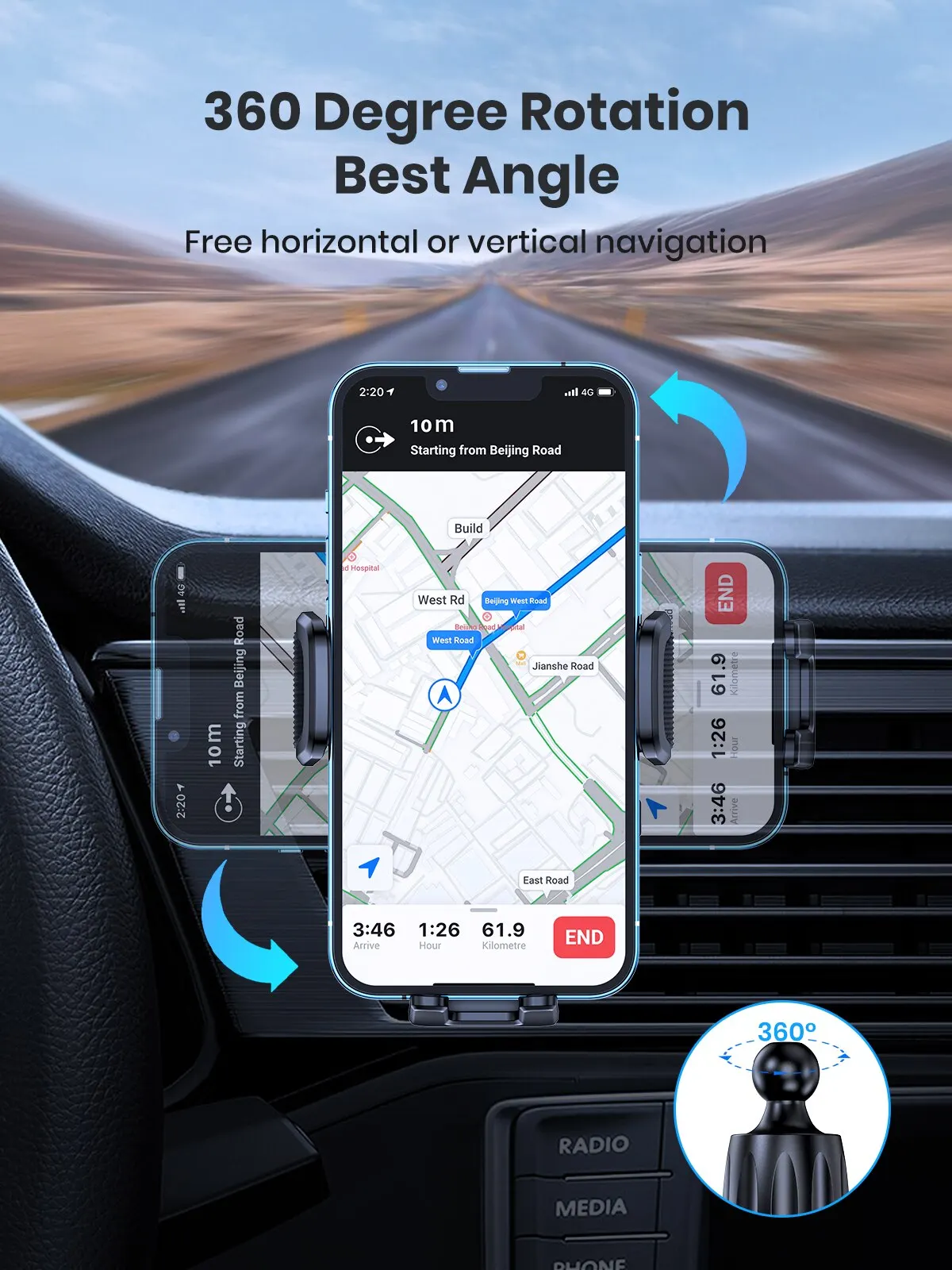 TOPK Car Phone Holder Gravity Stand for iPhone Xiaomi Samsung Car Mobile Support for Dashboard Windshield Air Vent Phone Mount