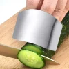 Finger protector tool for safe vegetable cutting in the kitchen.