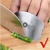 Stainless steel finger guard for safe vegetable cutting
