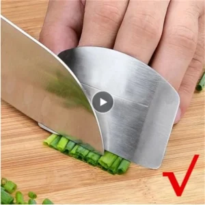 Stainless steel finger guard for safe vegetable cutting