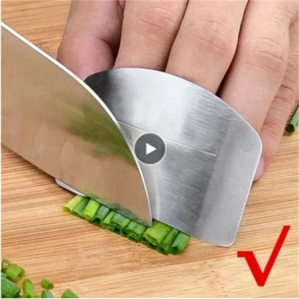 Stainless steel finger guard for safe vegetable cutting